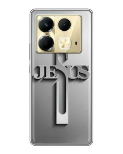 Чехол для Infinix Note 40 с картинкой «Металлический крест Jesus»