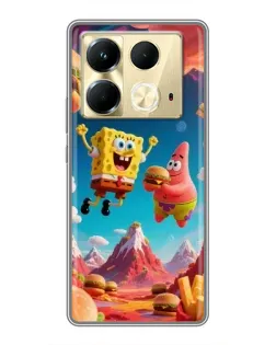 Чехол для Infinix Note 40 с картинкой «Космический фастфуд»