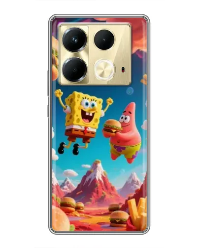 Чехол для Infinix Note 40 с картинкой «Космический фастфуд»