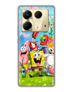 Чехол для Infinix Note 40 с картинкой «Губка Боб и друзья»