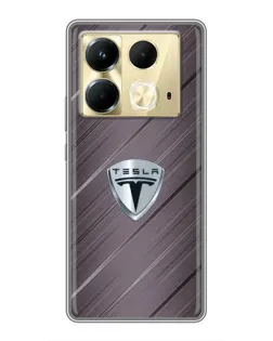 Чохол для Infinix Note 40 з картинкою «Металева текстура Tesla»