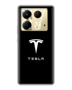 Чохол для Infinix Note 40 з картинкою «Tesla White Logo»