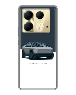 Чохол для Infinix Note 40 з картинкою «Сріблястий Cybertruck Tesla»