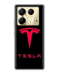Чохол для Infinix Note 40 з картинкою «Tesla Red Logo»