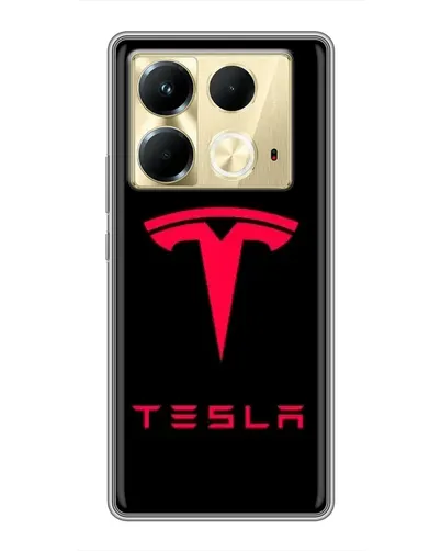 Чохол для Infinix Note 40 з картинкою «Tesla Red Logo» Чохол для Infinix Note 40 з картинкою «Tesla Red Logo»