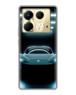 Чохол для Infinix Note 40 з картинкою «Tesla в неоні»