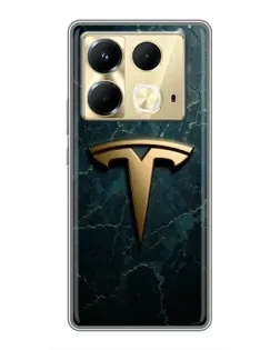Чохол для Infinix Note 40 з картинкою «Мармурова Tesla Gold»