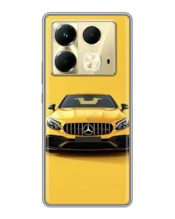 Чохол для Infinix Note 40 з картинкою «Жовтий Mercedes GT»