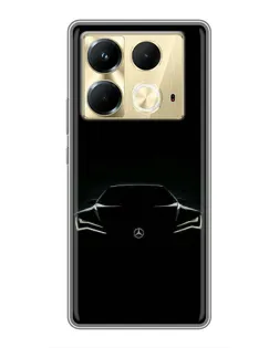 Чехол для Infinix Note 40 с картинкой «Mercedes — силуэт авто» Чехол для Infinix Note 40 с картинкой «Mercedes — силуэт авто»