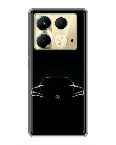 Чехол для Infinix Note 40 с картинкой «Mercedes — силуэт авто» Чехол для Infinix Note 40 с картинкой «Mercedes — силуэт авто»