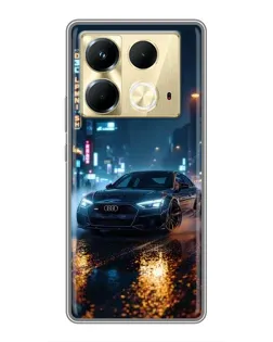 Чохол для Infinix Note 40 з картинкою «Нічне місто та Audi»