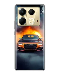 Чохол для Infinix Note 40 з картинкою «Audi у вогняному диму»