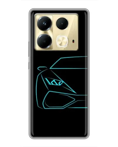 Чохол для Infinix Note 40 з картинкою «Блакитний силует Lamborghini» Чохол для Infinix Note 40 з картинкою «Блакитний силует Lamborghini»