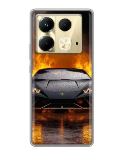 Чохол для Infinix Note 40 з картинкою «Lamborghini у вогні»