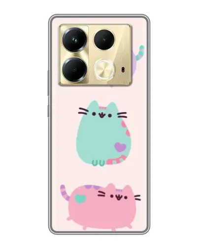 Чехол для Infinix Note 40 с картинкой «Pusheen трио»