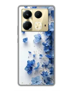 Чохол для Infinix Note 40 з картинкою «Блакитний квітковий каскад»