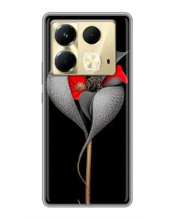 Чохол для Infinix Note 40 з картинкою «Срібна фантазійна квітка»