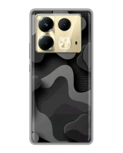 Чохол для Infinix Note 40 з картинкою «Темний абстрактний камуфляж»