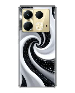 Чохол для Infinix Note 40 з картинкою «Чорно-біла спіраль»