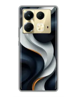 Чохол для Infinix Note 40 з картинкою «Об'ємні чорно-білі стрічки»