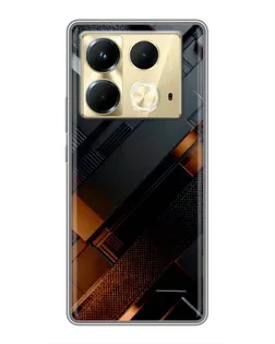 Чохол для Infinix Note 40 з картинкою «Чорні геометричні блоки»