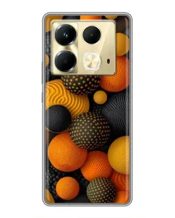 Чохол для Infinix Note 40 з картинкою «Об'ємні помаранчеві сфери»