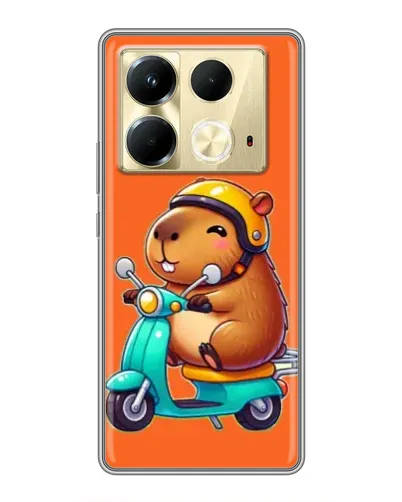 Чохол для Infinix Note 40 з картинкою «Капібара на скутері» Чохол для Infinix Note 40 з картинкою «Капібара на скутері»
