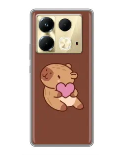 Чохол для Infinix Note 40 з картинкою «Капібара з серцем»