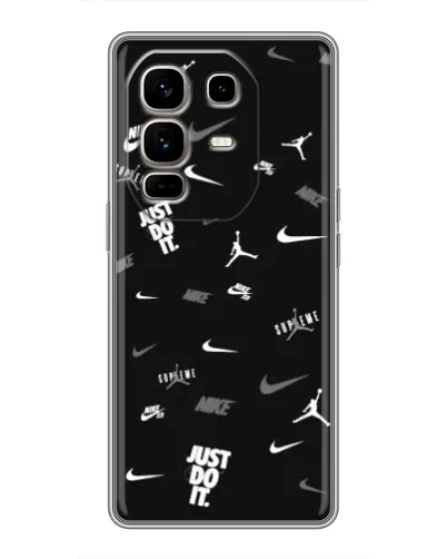 Чохол для Infinix Note 50 Pro Plus з картинкою «Nike Black Pattern» Чохол для Infinix Note 50 Pro Plus з картинкою «Nike Black Pattern»