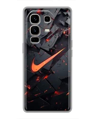 Чехол для Infinix Note 50 Pro Plus с картинкой «Nike — эффект разломов»