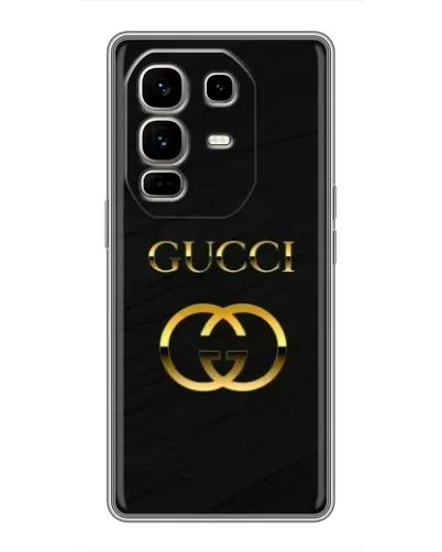 Чехол для Infinix Note 50 Pro Plus с картинкой «Золотой логотип Gucci»
