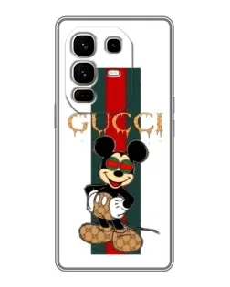 Чехол для Infinix Note 50 Pro Plus с картинкой «Микки Маус Gucci — полосы» Чехол для Infinix Note 50 Pro Plus с картинкой «Микки Маус Gucci — полосы»