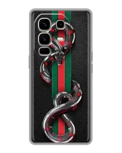 Чехол для Infinix Note 50 Pro Plus с картинкой «Gucci — змея на полосе» Чехол для Infinix Note 50 Pro Plus с картинкой «Gucci — змея на полосе»