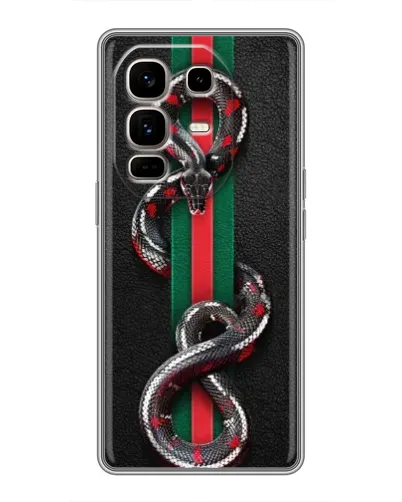 Чехол для Infinix Note 50 Pro Plus с картинкой «Gucci — змея на полосе» Чехол для Infinix Note 50 Pro Plus с картинкой «Gucci — змея на полосе»