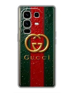 Чехол для Infinix Note 50 Pro Plus с картинкой «Gucci — фирменная полоса и золото» Чехол для Infinix Note 50 Pro Plus с картинкой «Gucci — фирменная полоса и золото»