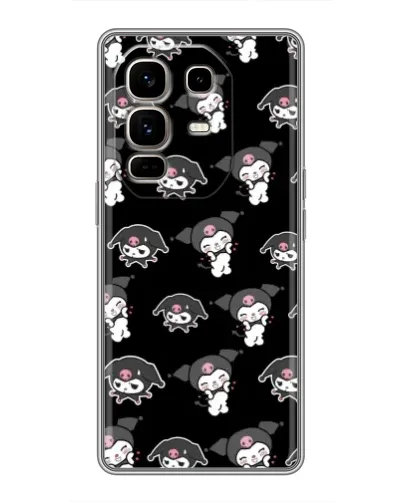Чехол для Infinix Note 50 Pro Plus с картинкой «Черный паттерн Kuromi»