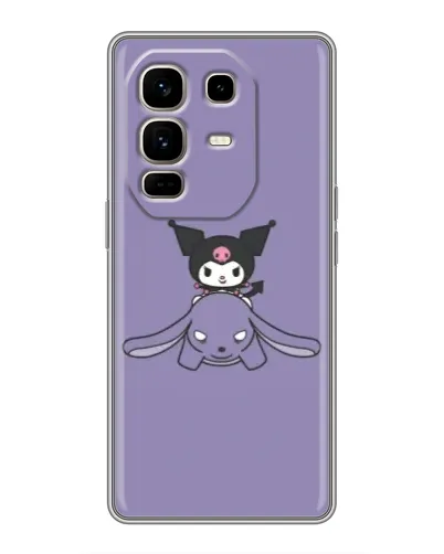 Чехол для Infinix Note 50 Pro Plus с картинкой «Kuromi на лиловом фоне»