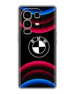 Чехол для Infinix Note 50 Pro Plus с картинкой «Логотип BMW и неоновые дуги»