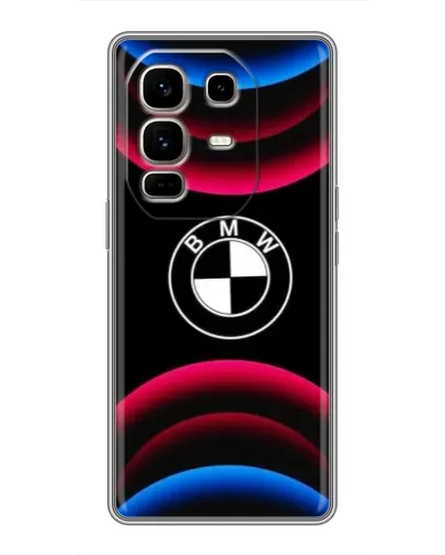 Чехол для Infinix Note 50 Pro Plus с картинкой «Логотип BMW и неоновые дуги»