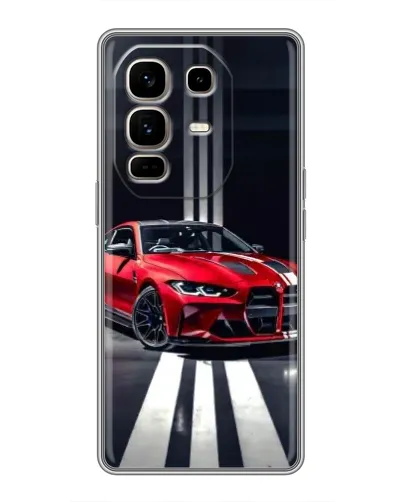 Чехол для Infinix Note 50 Pro Plus с картинкой «Красная BMW на дороге»