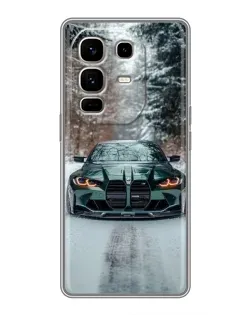 Чехол для Infinix Note 50 Pro Plus с картинкой «BMW в зимнем лесу»