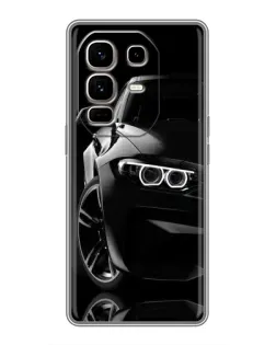 Чехол для Infinix Note 50 Pro Plus с картинкой «Черная BMW — профиль»