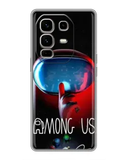 Чехол для Infinix Note 50 Pro Plus с картинкой «Красный импостер — макро»