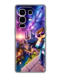 Чехол для Infinix Note 50 Pro Plus с картинкой «Стив и космос» Чехол для Infinix Note 50 Pro Plus с картинкой «Стив и космос»