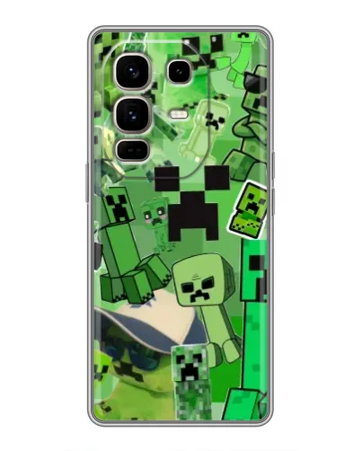 Чехол для Infinix Note 50 Pro Plus с картинкой «Криперы Minecraft» Чехол для Infinix Note 50 Pro Plus с картинкой «Криперы Minecraft»