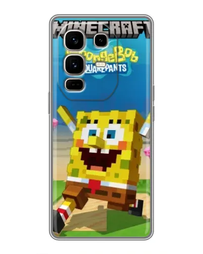 Чехол для Infinix Note 50 Pro Plus с картинкой «Губка Боб Minecraft» Чехол для Infinix Note 50 Pro Plus с картинкой «Губка Боб Minecraft»