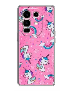 Чехол для Infinix Note 50 Pro Plus с картинкой «Unicorn паттерн розовый»