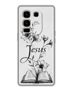 Чехол для Infinix Note 50 Pro Plus с картинкой «Цветы и Библия»