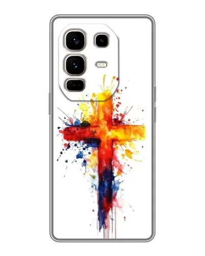 Чехол для Infinix Note 50 Pro Plus с картинкой «Акварельный крест»