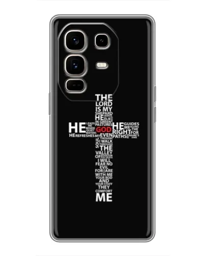 Чехол для Infinix Note 50 Pro Plus с картинкой «Текстовый крест» Чехол для Infinix Note 50 Pro Plus с картинкой «Текстовый крест»